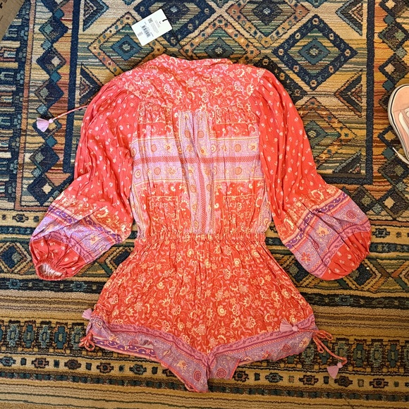 NWT SPELL AND THE GYPSY SUNSHINE BANDIT ROMPER - CAYENNE SIZE SMALL - Picture 6 of 6